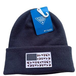 Columbia PHG Game Flag Cuffed Beanie USA DEER HUNTING Blue Adult OSFM New